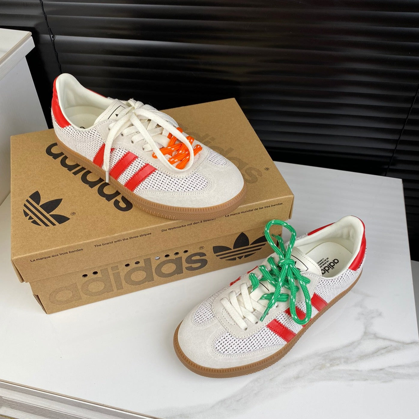 Light Gray Sneakers Adidas Samba Sneakers Cowhide - 35