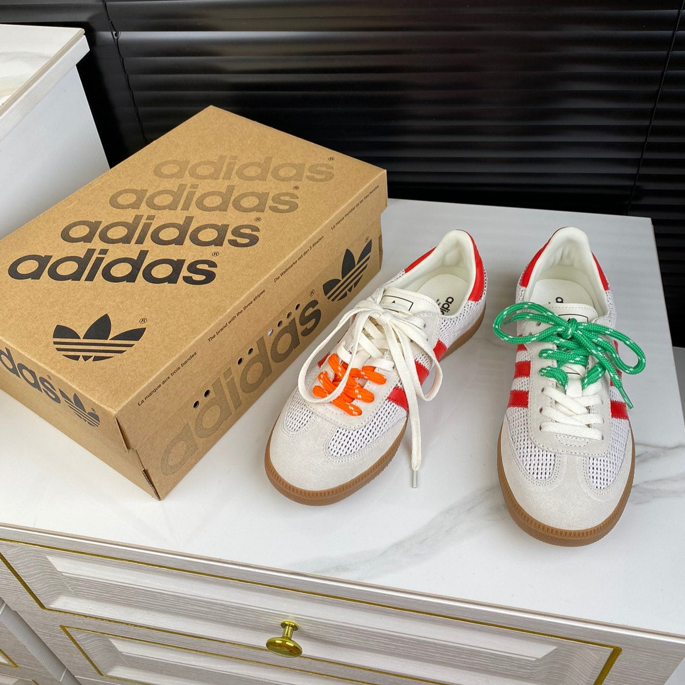 Light Gray Sneakers Adidas Samba Sneakers Cowhide - 35
