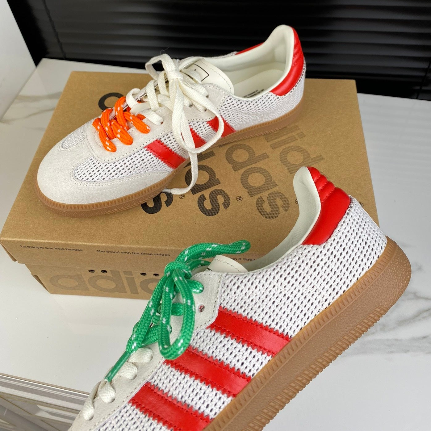 Light Gray Sneakers Adidas Samba Sneakers Cowhide - 35