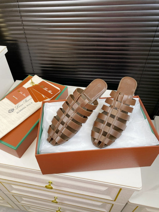 LP KAEDE SANDALS CHOCOLATE CALFSKIN - 35