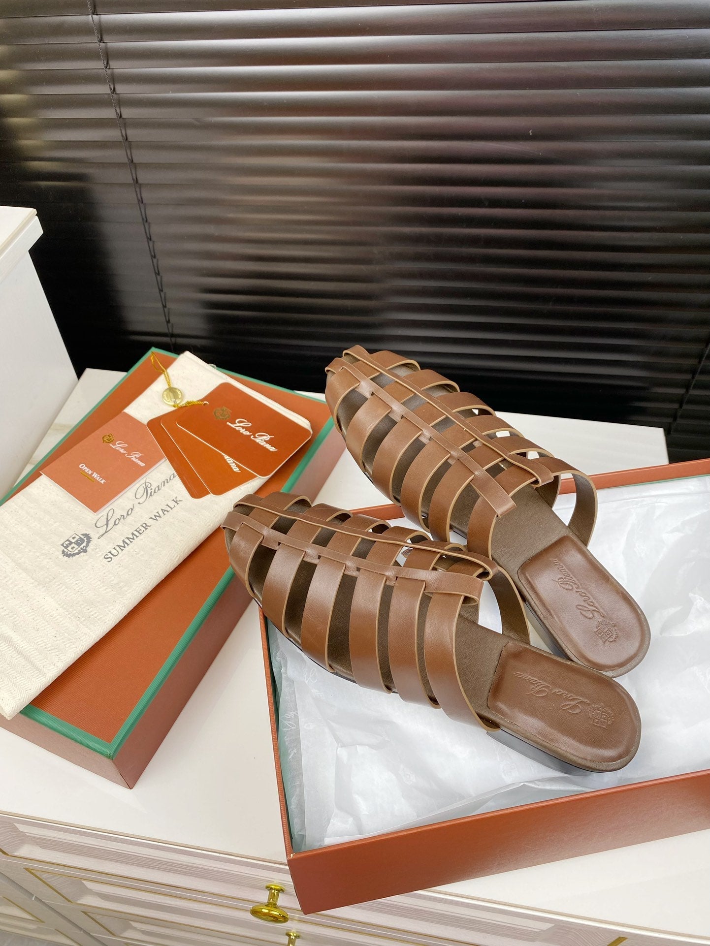 LP KAEDE SANDALS CHOCOLATE CALFSKIN - 35