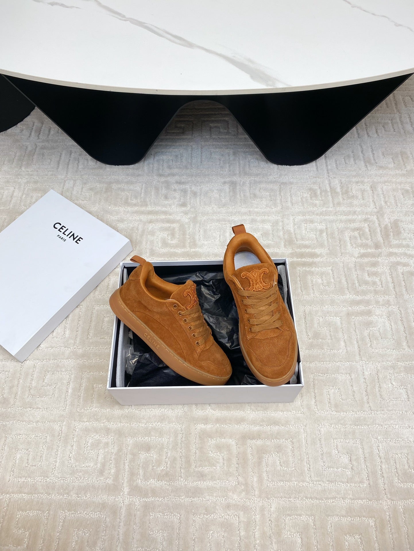 TRAINER SNEAKER IN RUSSET BROWN SUEDE - 34