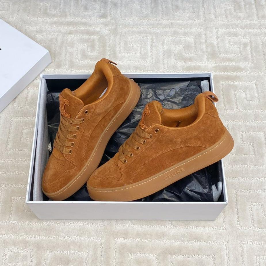 TRAINER SNEAKER IN RUSSET BROWN SUEDE - 34