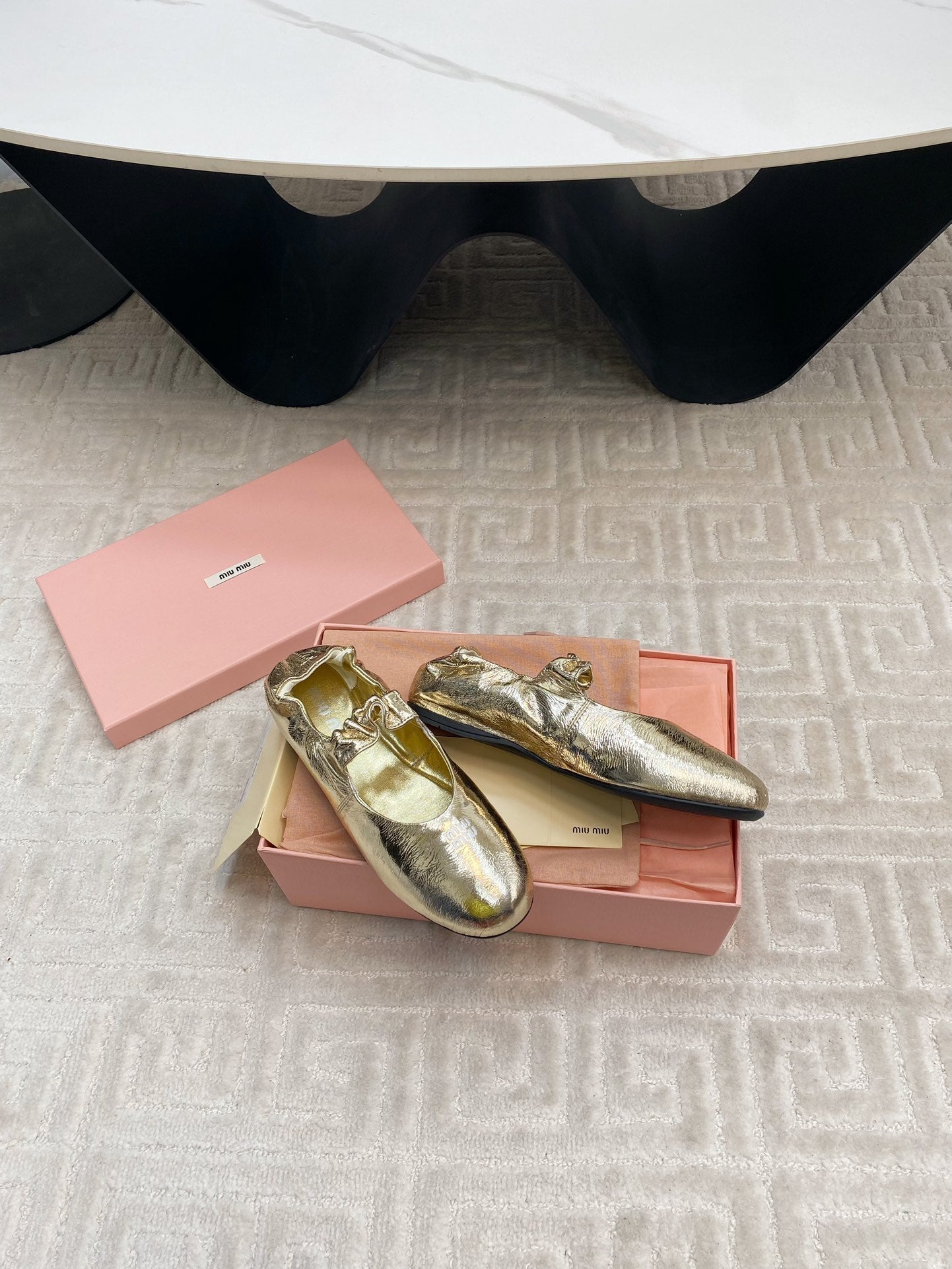 MARY JANE FLATS IN GOLD METALLIC SMOOTH LAMBSKIN - 35