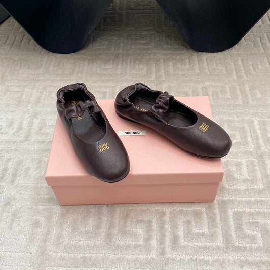 MARY JANE FLATS IN ESPRESSO SMOOTH LAMBSKIN - 35