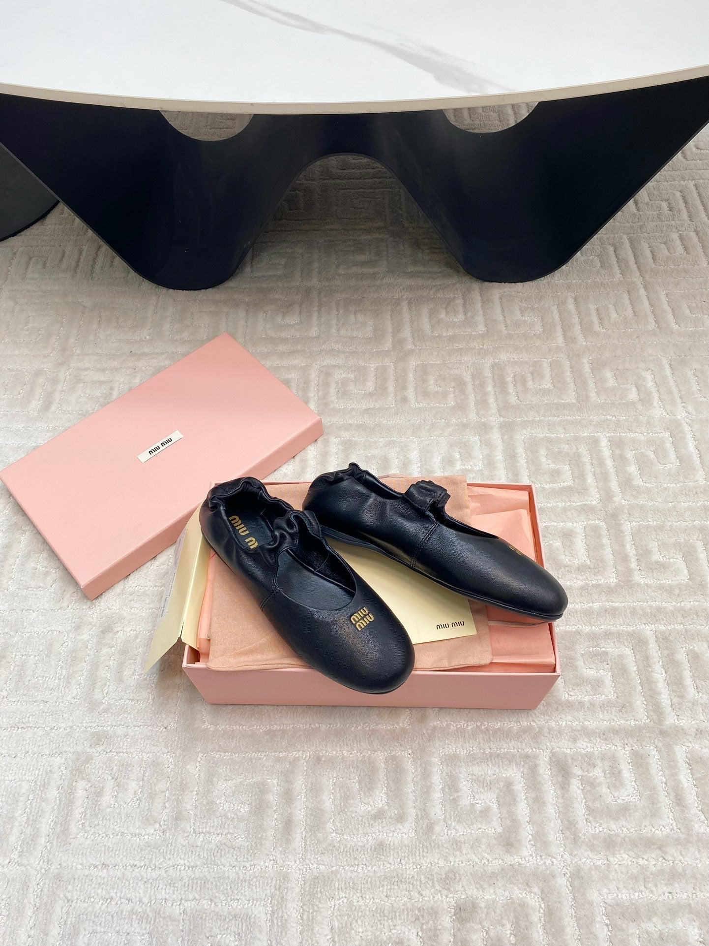 MARY JANE FLATS IN BLACK SMOOTH LAMBSKIN - 35