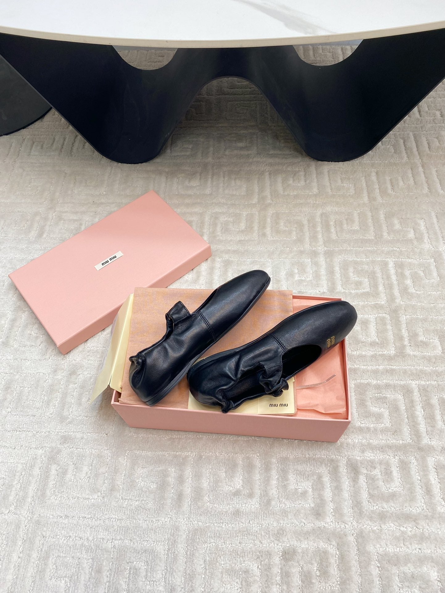 MARY JANE FLATS IN BLACK SMOOTH LAMBSKIN - 35