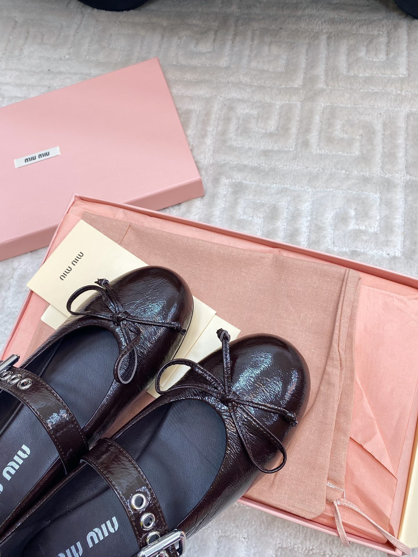 BOW MARY JANE FLAT IN ESPRESSO NAPLAK LAMBSKIN - 35