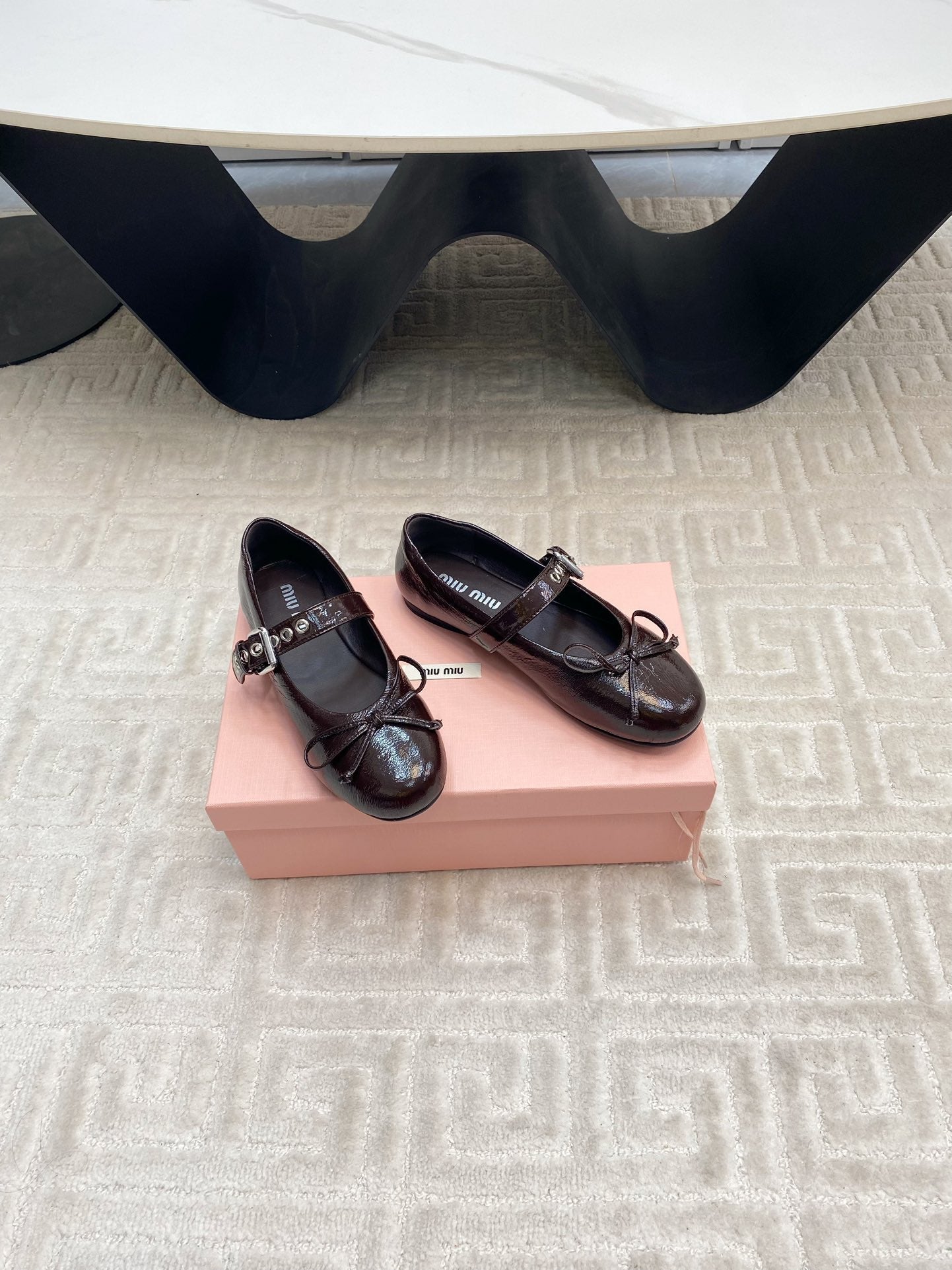 BOW MARY JANE FLAT IN ESPRESSO NAPLAK LAMBSKIN - 35