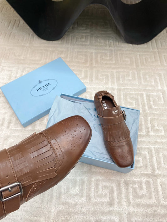 TASSEL LOAFERS IN RUSSET BROWN LAMBSKIN - 35