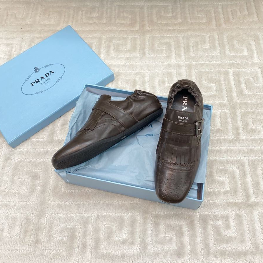 TASSEL LOAFERS IN WALNUT BROWN LAMBSKIN - 35