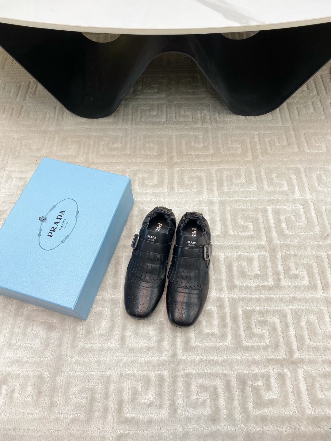 TASSEL LOAFERS IN BLACK LAMBSKIN - 35