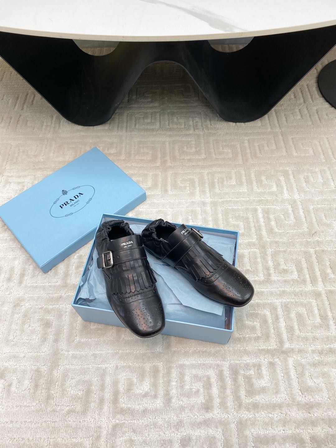 TASSEL LOAFERS IN BLACK LAMBSKIN - 35