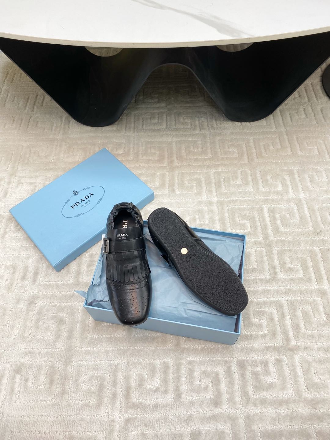 TASSEL LOAFERS IN BLACK LAMBSKIN - 35