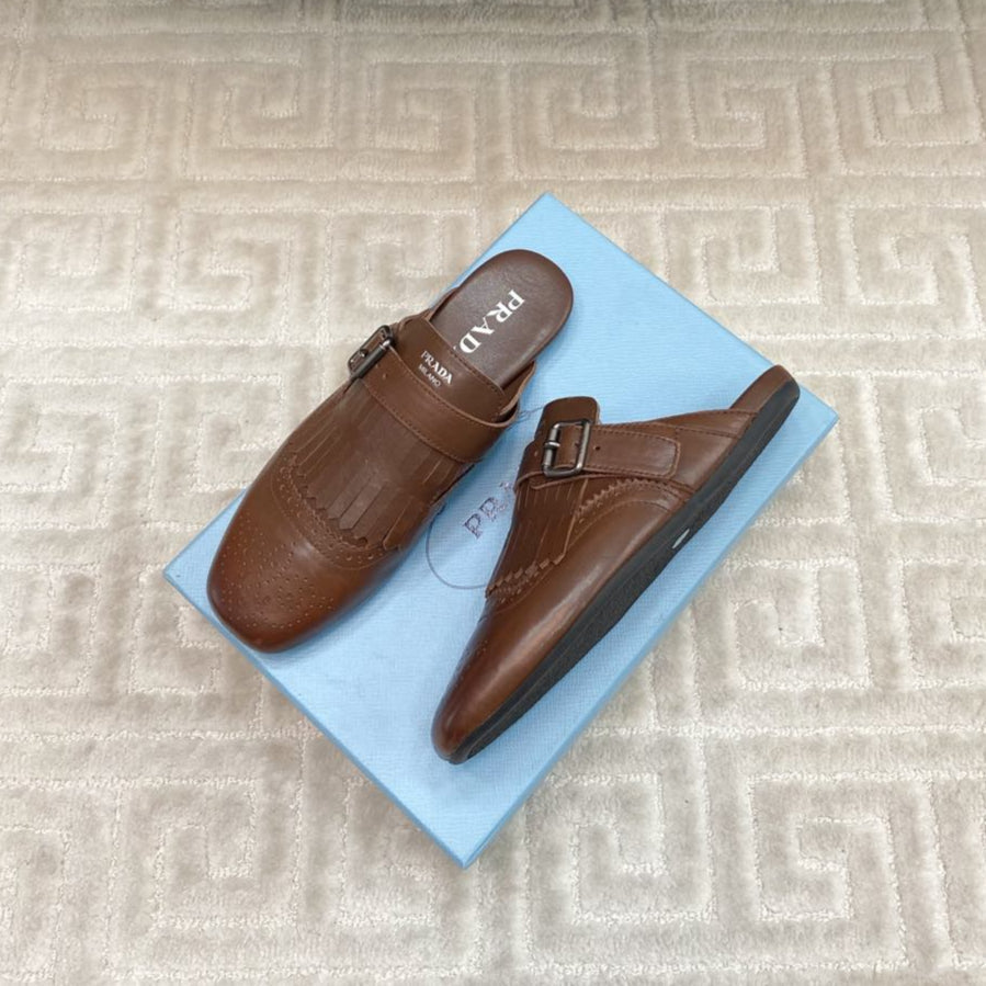 TASSEL MULES IN RUSSET BROWN LAMBSKIN - 35