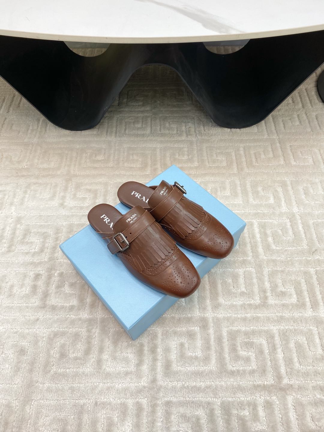 TASSEL MULES IN RUSSET BROWN LAMBSKIN - 35