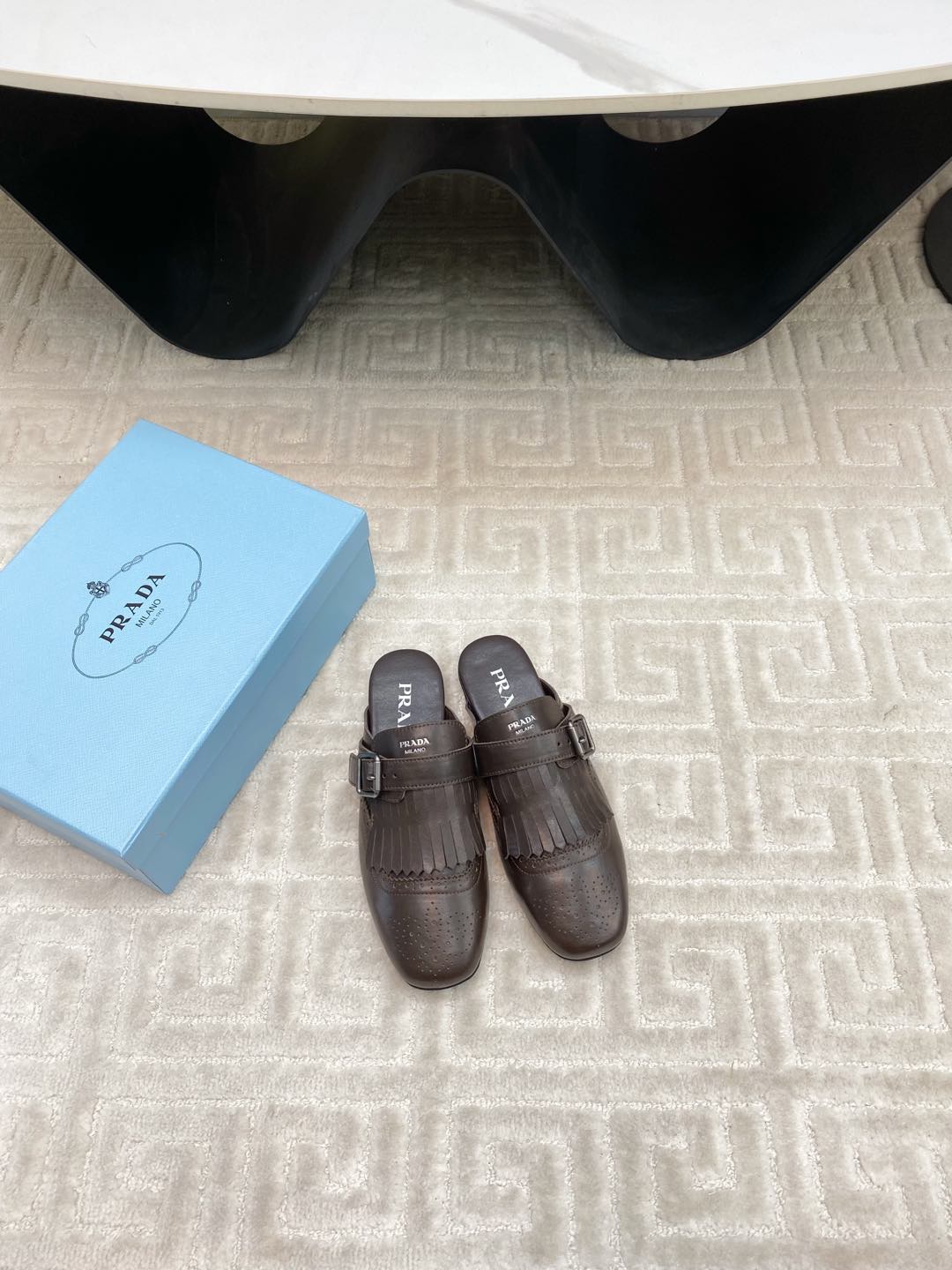 TASSEL MULES IN WALNUT BROWN LAMBSKIN - 35