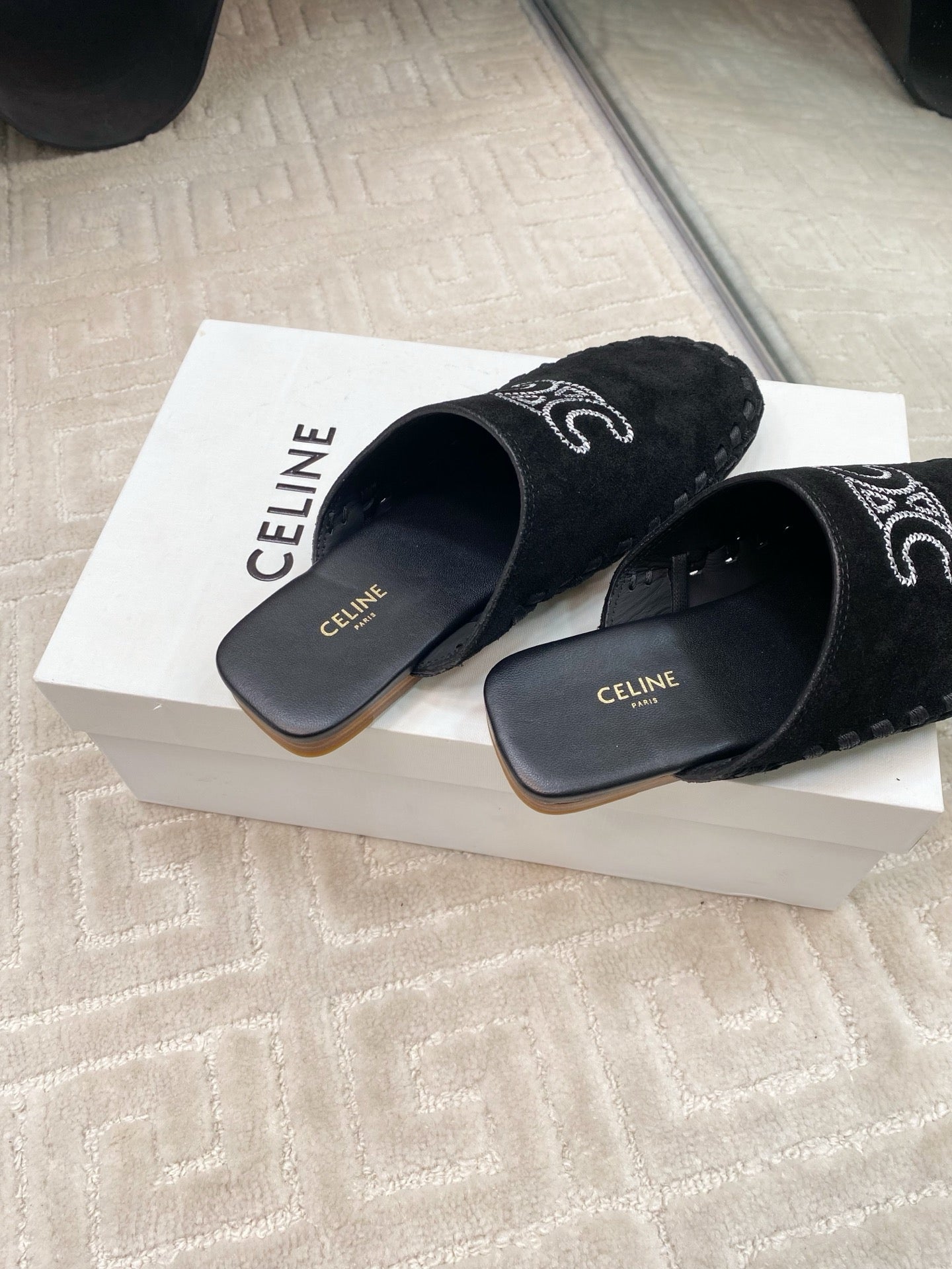 MARLOU MULE IN BLACK SUEDE - 35