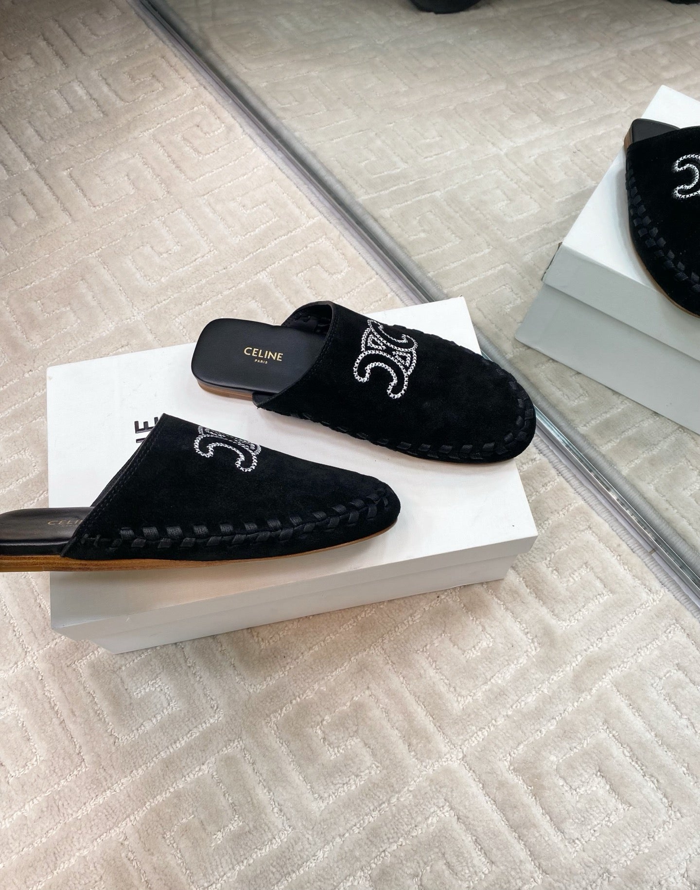 MARLOU MULE IN BLACK SUEDE - 35