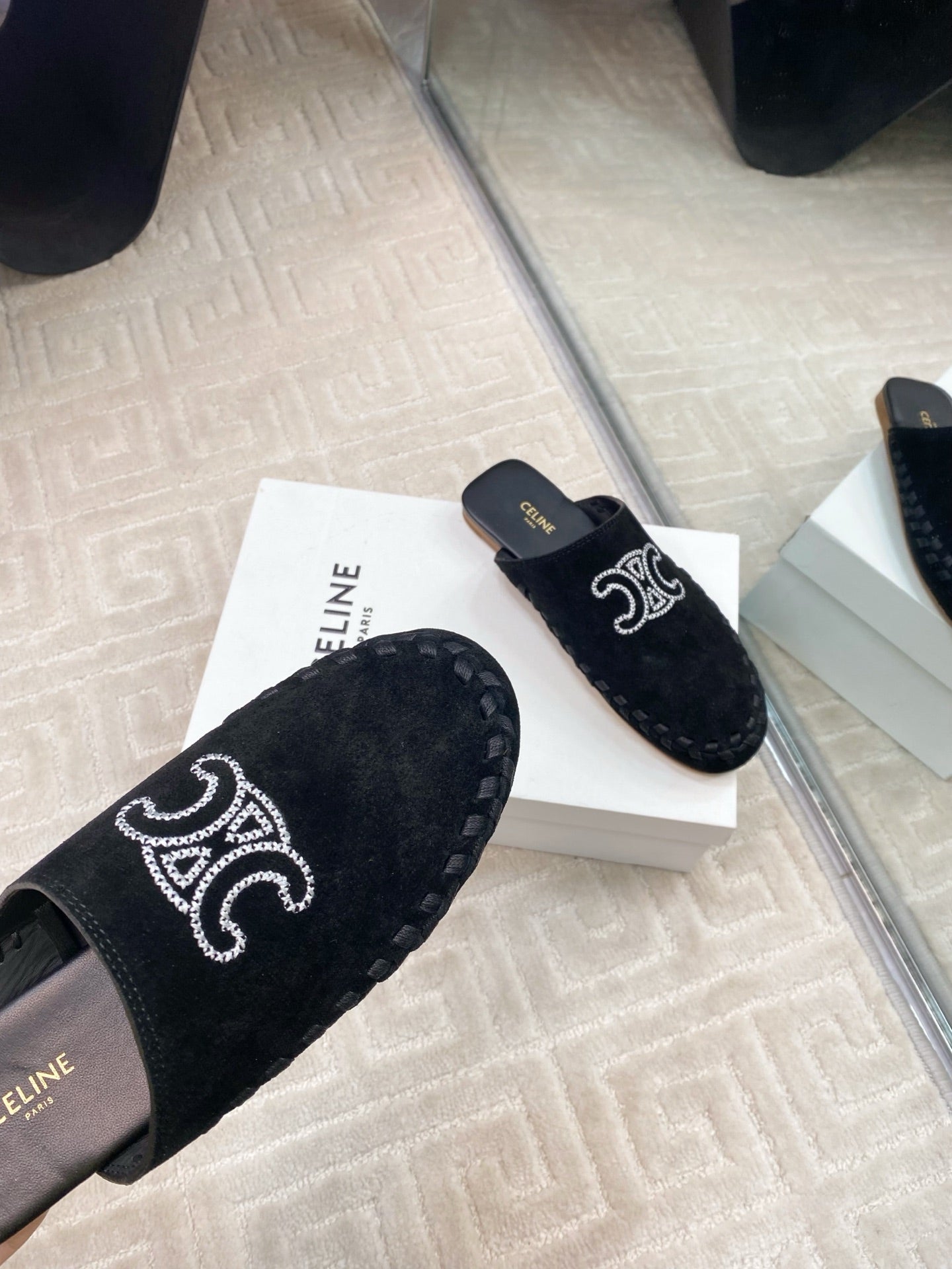 MARLOU MULE IN BLACK SUEDE - 35