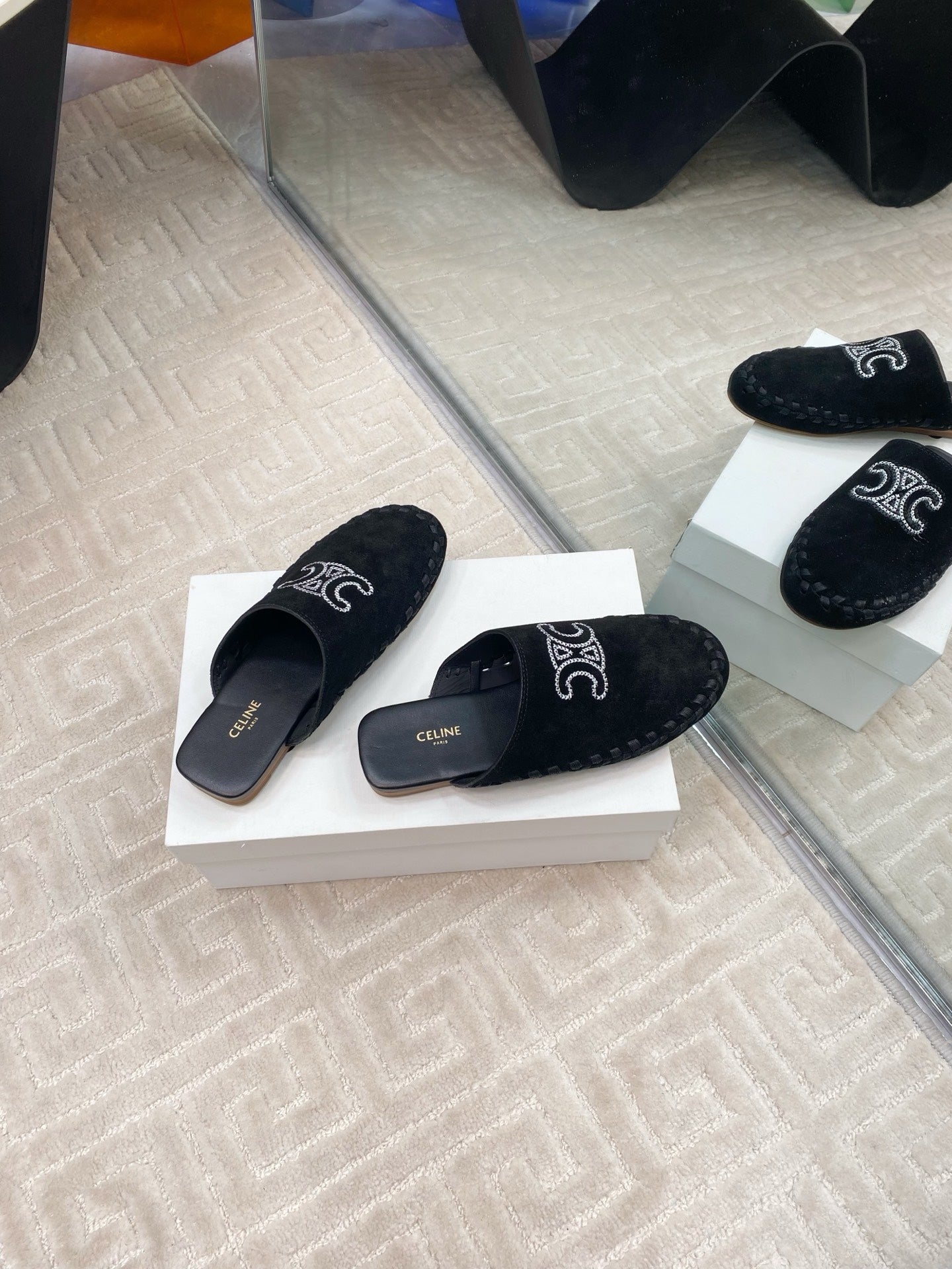 MARLOU MULE IN BLACK SUEDE - 35