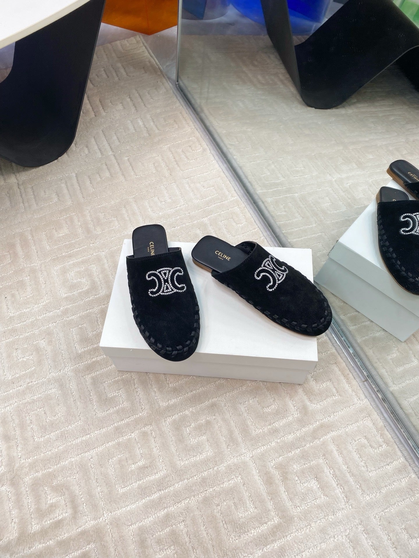 MARLOU MULE IN BLACK SUEDE - 35