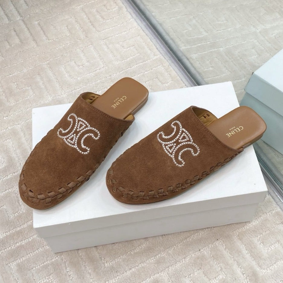MARLOU MULE IN PEANUT BROWN SUEDE - 35