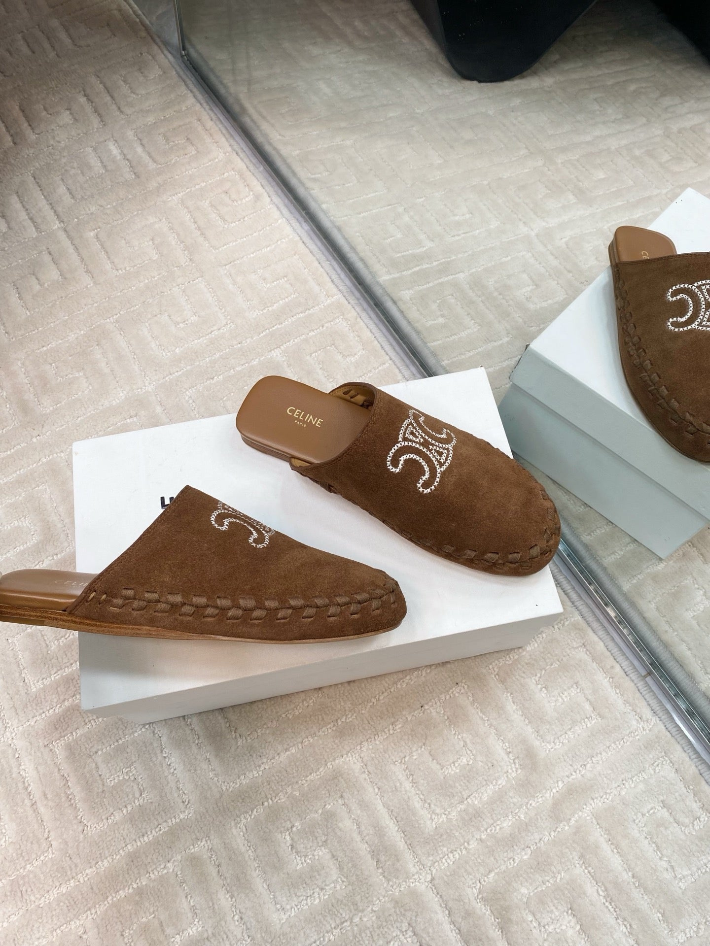 MARLOU MULE IN PEANUT BROWN SUEDE - 35