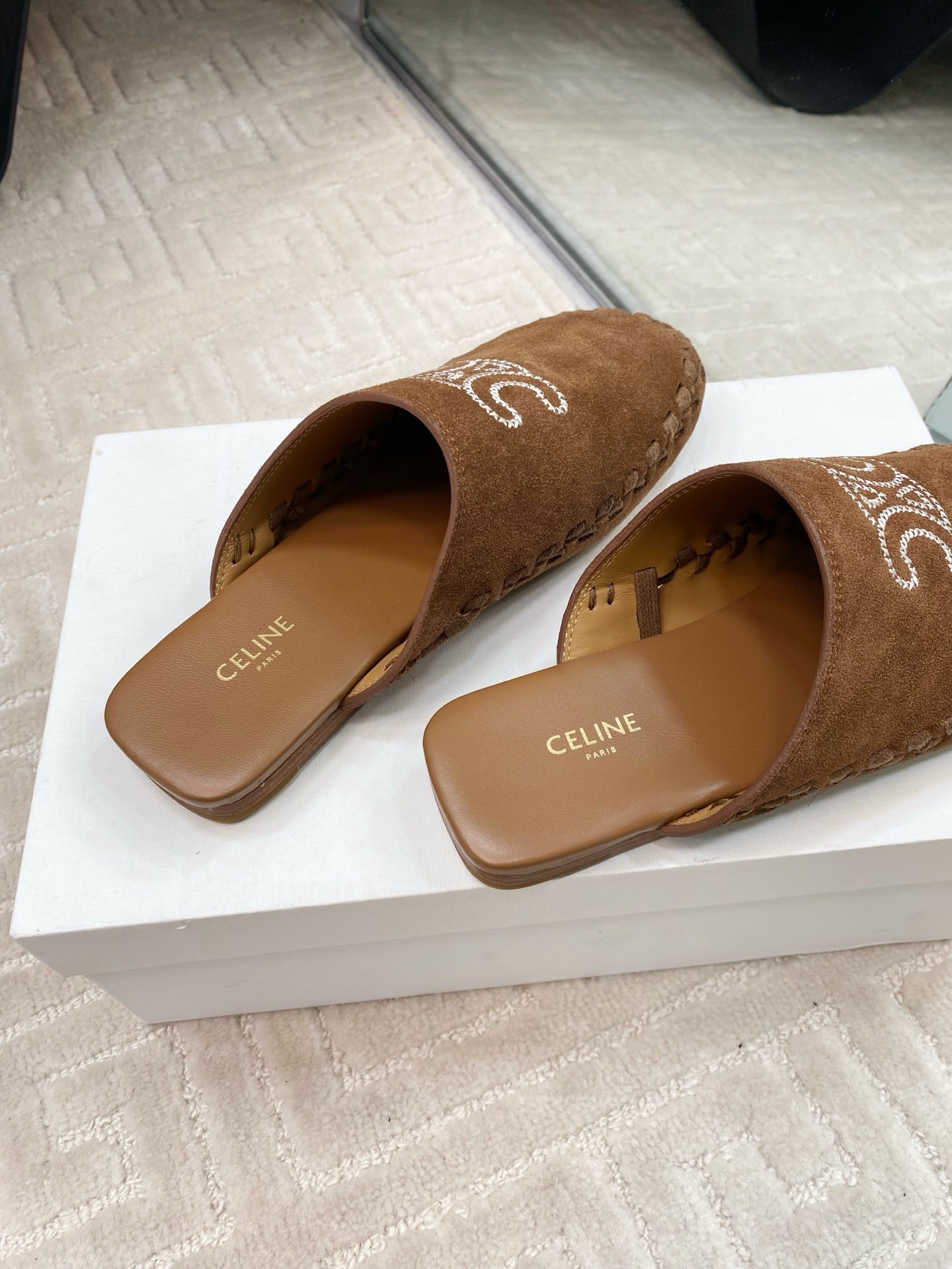 MARLOU MULE IN PEANUT BROWN SUEDE - 35