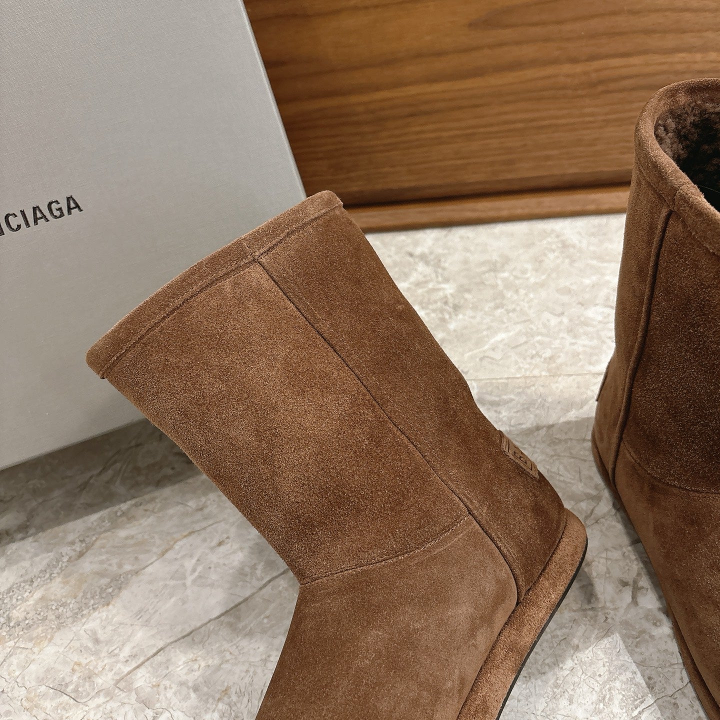 BALENCIAGA 25S ALASKA ANKLE BOOTS IN BROWN SUEDE - 35