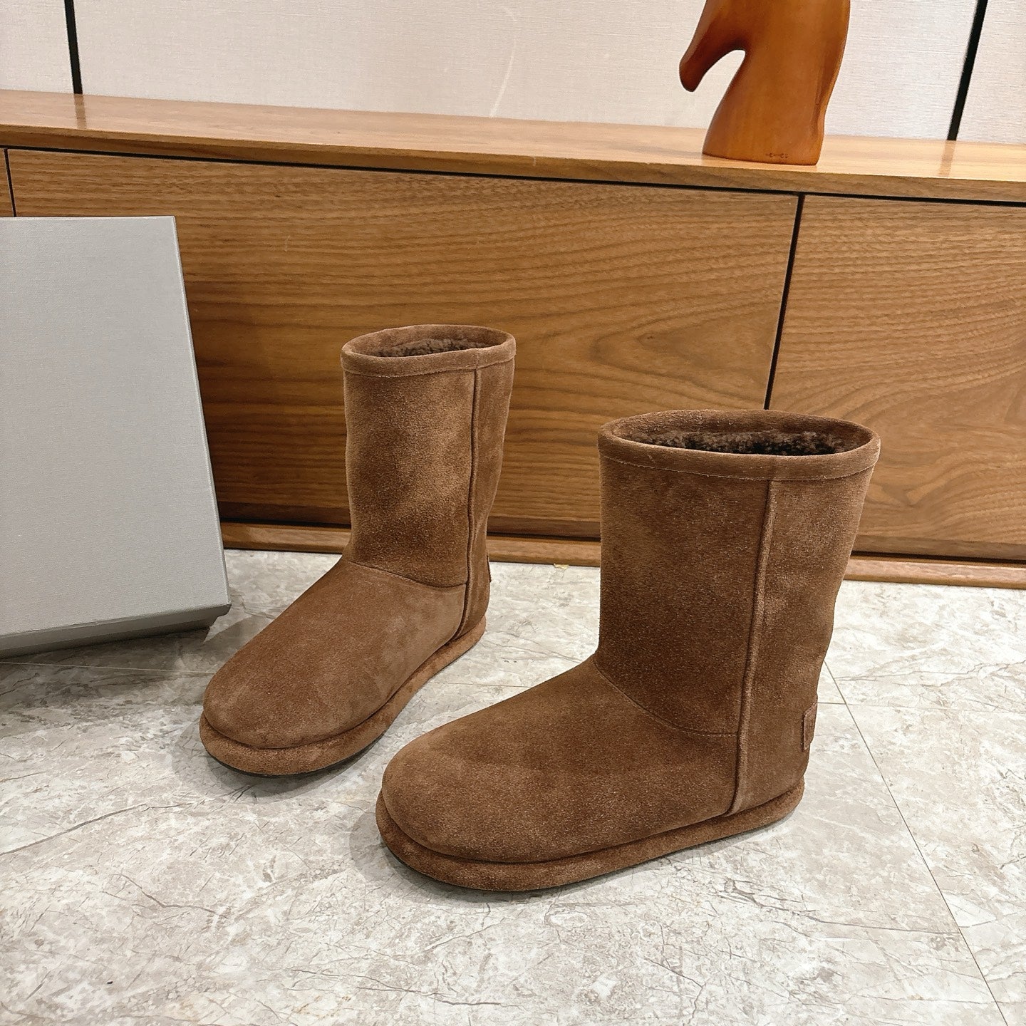 BALENCIAGA 25S ALASKA ANKLE BOOTS IN BROWN SUEDE - 35