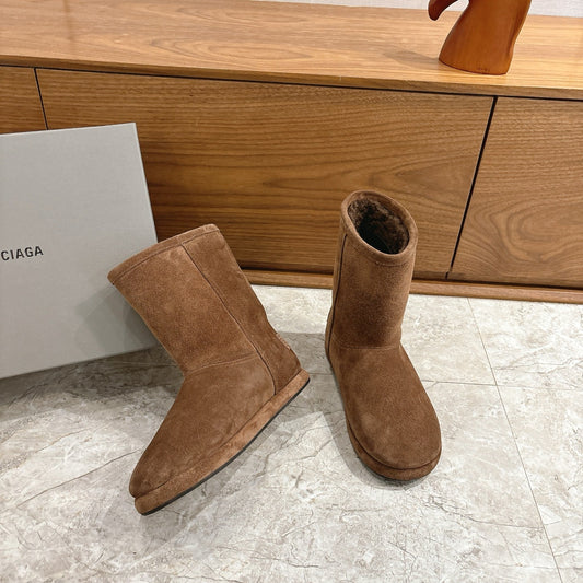 BALENCIAGA 25S ALASKA ANKLE BOOTS IN BROWN SUEDE - 35