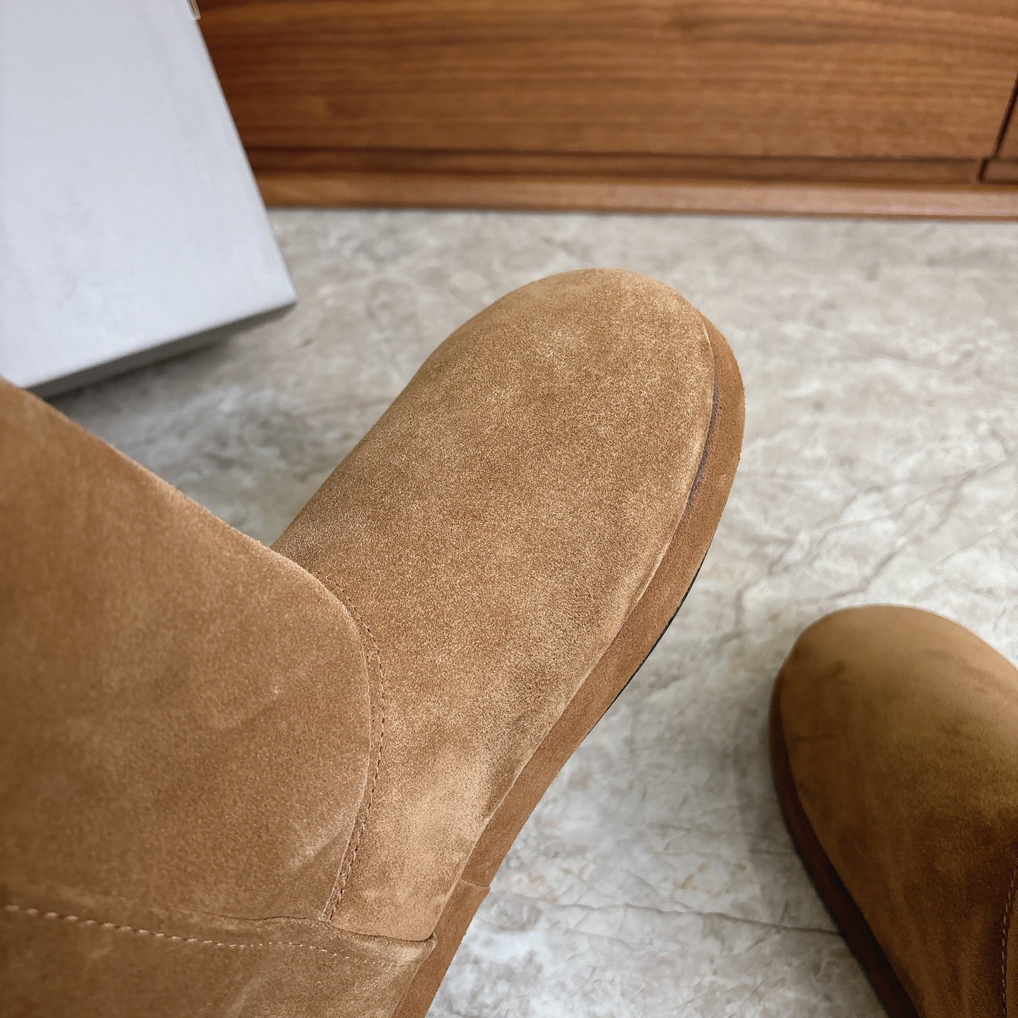BALENCIAGA 25S ALASKA ANKLE BOOTS IN WARM CARAMEL SUEDE - 35