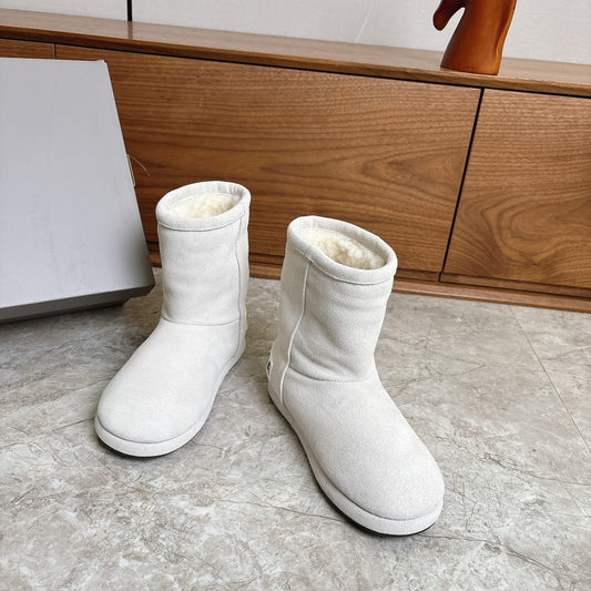BALENCIAGA 25S ALASKA ANKLE BOOTS IN WHITE SUEDE - 35