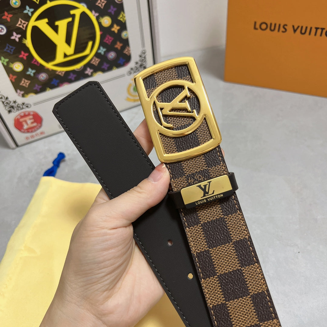 LV 25S BELT 38 MM IN BROWN CALFSKIN 593229 - 26-28
