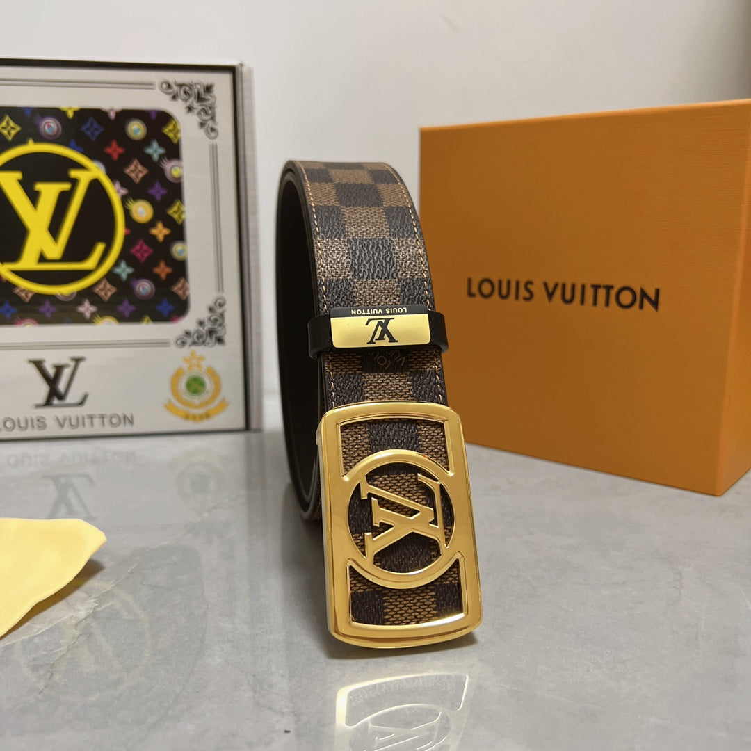 LV 25S BELT 38 MM IN BROWN CALFSKIN 593229 - 26-28