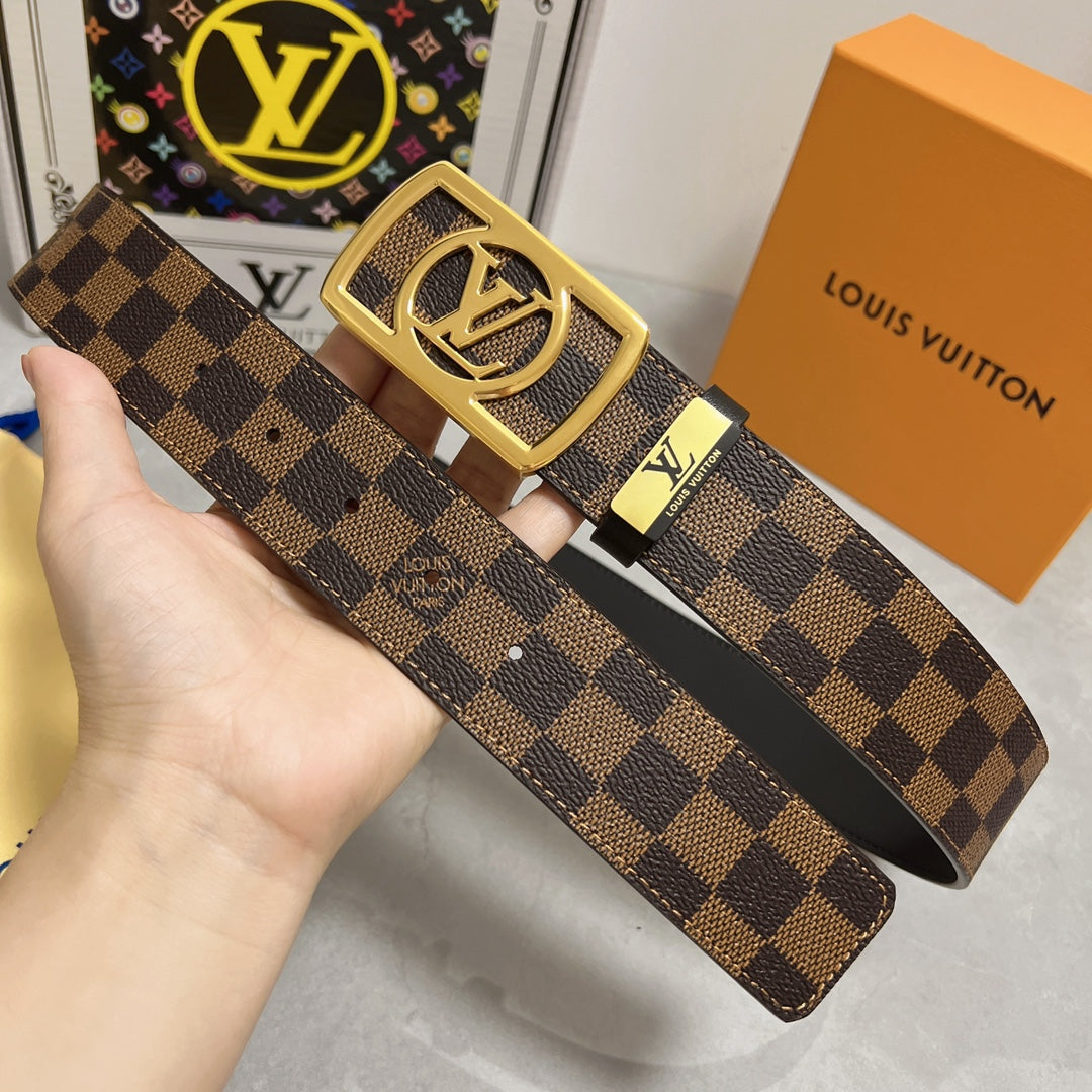LV 25S BELT 38 MM IN BROWN CALFSKIN 593229 - 26-28