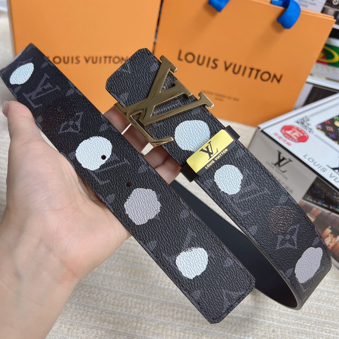 LV 25S BELT 38 MM IN DARK CHARCOAL GRAY CALFSKIN 593280 - 26-28