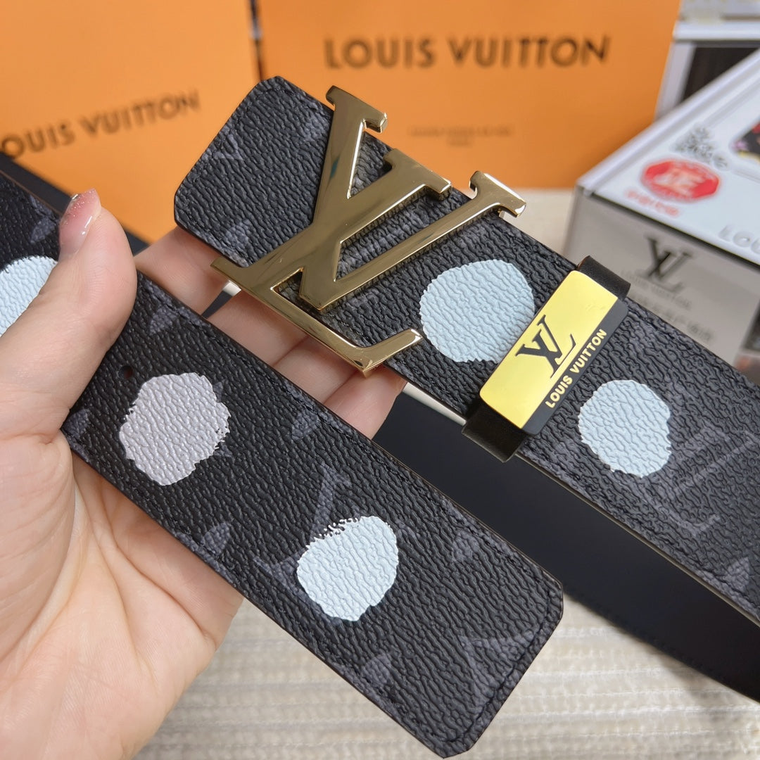 LV 25S BELT 38 MM IN DARK CHARCOAL GRAY CALFSKIN 593280 - 26-28