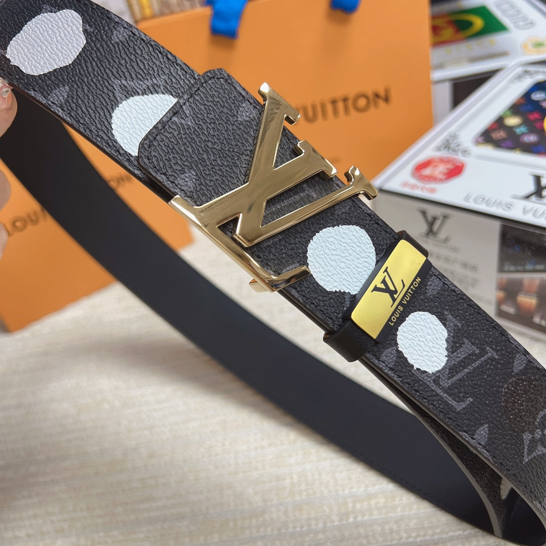 LV 25S BELT 38 MM IN DARK CHARCOAL GRAY CALFSKIN 593280 - 26-28