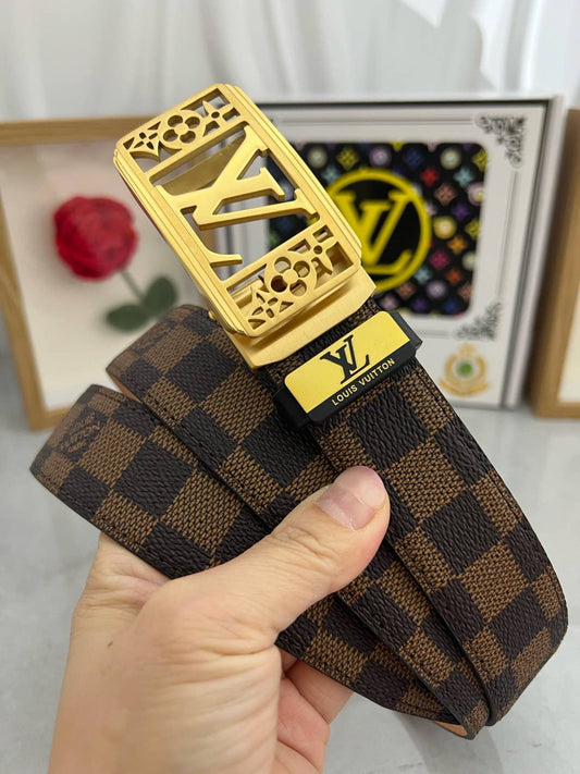 LV 25S BELT 35 MM IN BROWN CALFSKIN 593274 - 26-28