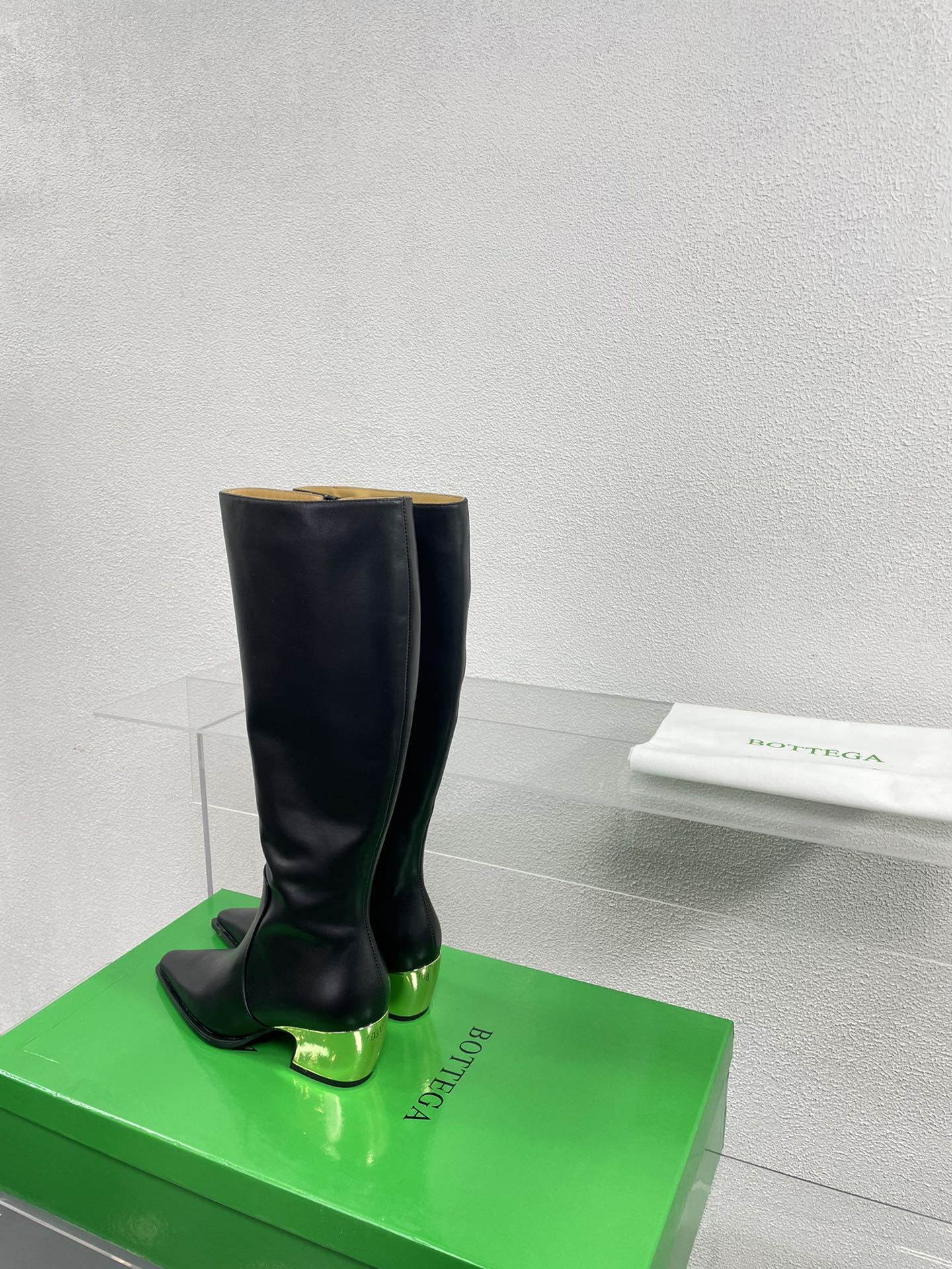 TEX HIGH BOOT IN BLACK CALFSKIN - 34