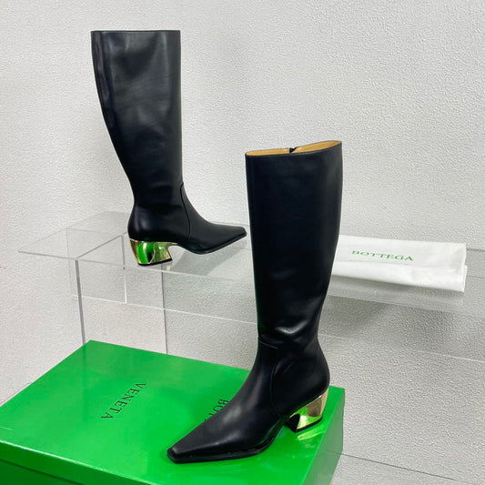 TEX HIGH BOOT IN BLACK CALFSKIN - 34