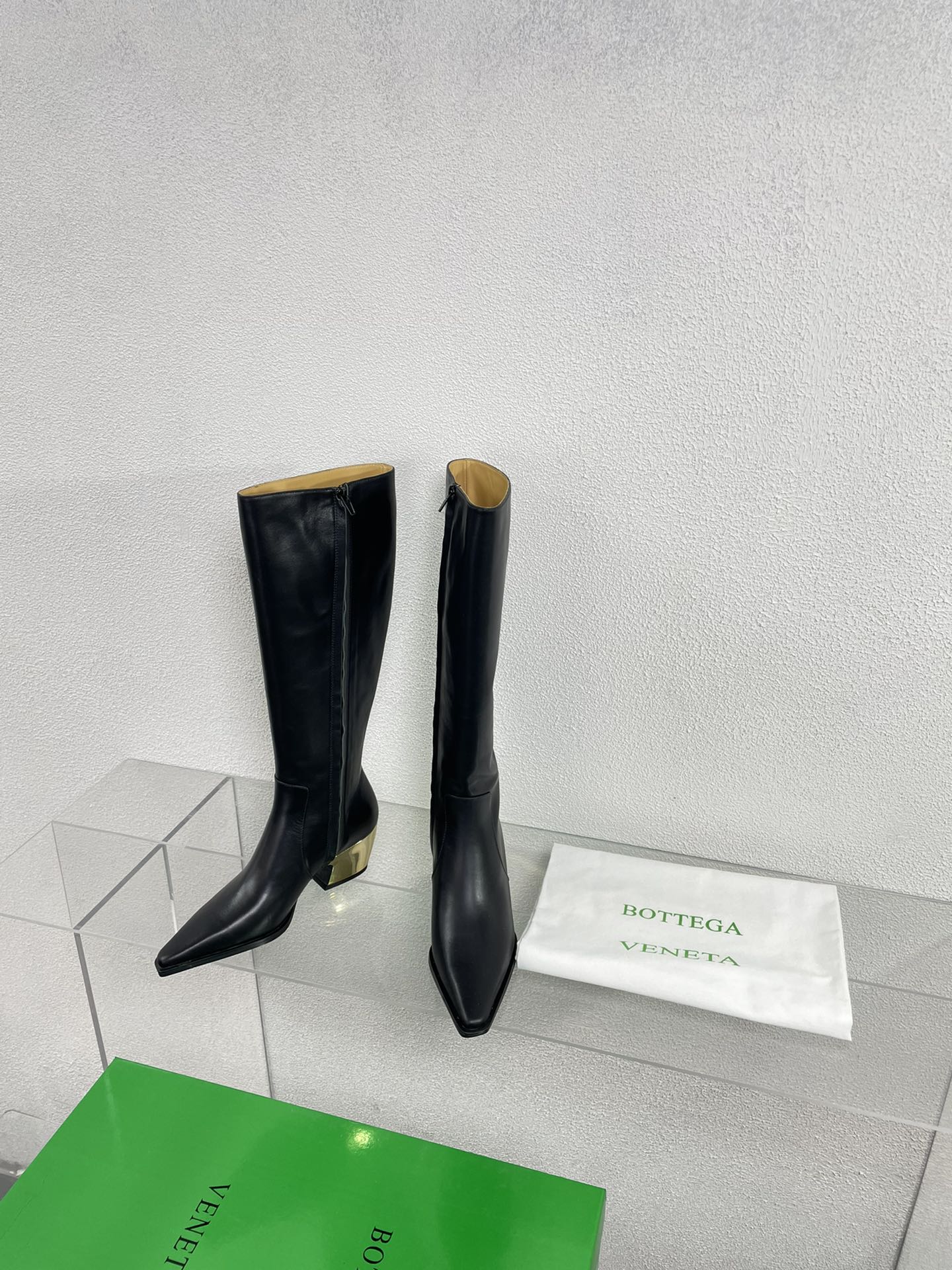 TEX HIGH BOOT IN BLACK CALFSKIN - 34