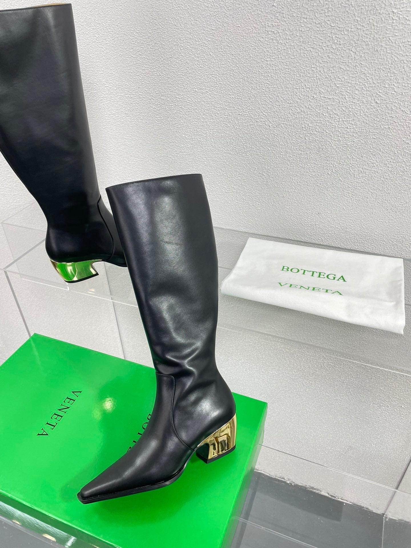 TEX HIGH BOOT IN BLACK CALFSKIN - 34