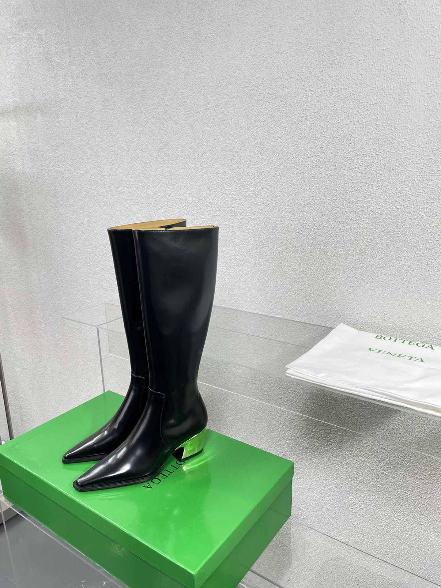 TEX HIGH BOOT IN BLACK PATENT CALFSKIN - 34