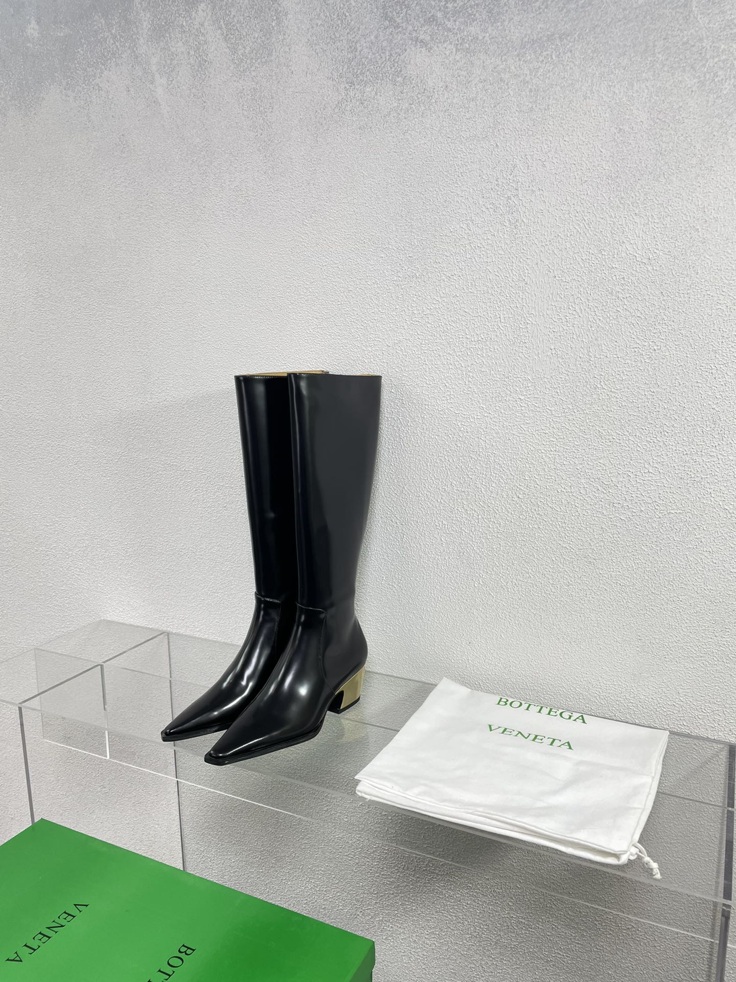 TEX HIGH BOOT IN BLACK PATENT CALFSKIN - 34