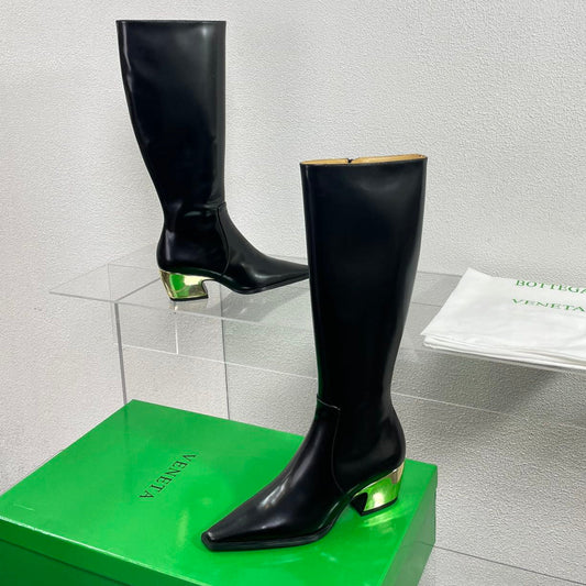 TEX HIGH BOOT IN BLACK PATENT CALFSKIN - 34