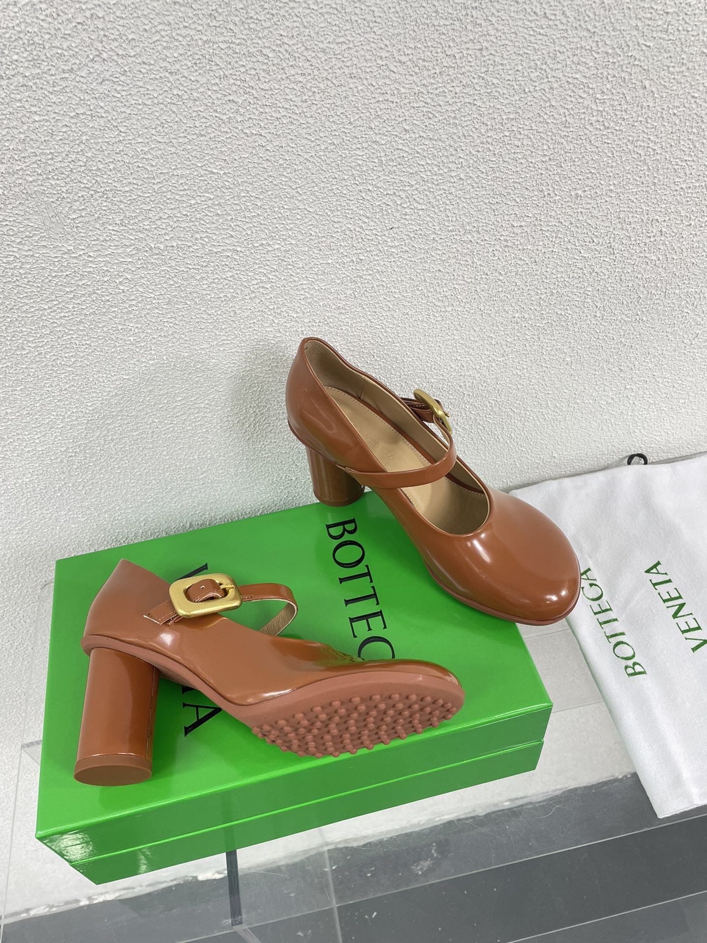 ATOMIC MARY-JANE PUMP 9 CM IN BRONZE BROWN CALFSKIN - 34