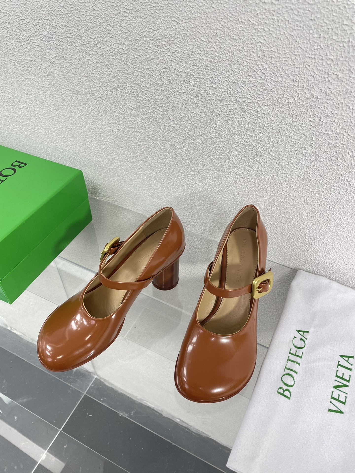 ATOMIC MARY-JANE PUMP 9 CM IN BRONZE BROWN CALFSKIN - 34